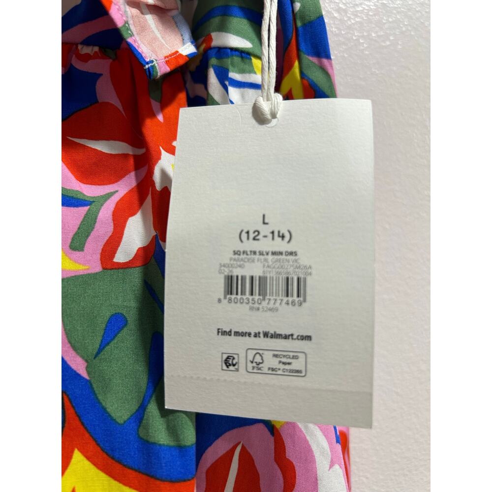 Free Assembly Floral Fit & Flare Midi Dress Size L NWT - Picture 5 of 9